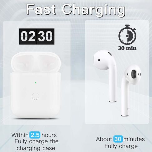 حافظة شحن لاسلكية، متوافقة وبديلة لسماعات AirPods Gen 1 & 2، اقتران بلوتوث ومؤشر كهرباء ملون، بدون سماعة أذن in Saudi Arabia