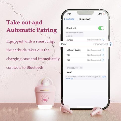 Kids Earbuds for Small Ear Canals Pink Kids Wireless Earbuds for Kids Ear Buds Cute Milk Tea Cups Bluetooth in-Ear Headphones Earphones for kids with Microphones for iPhone, Android, iPad ,Galaxy in Saudi Arabia