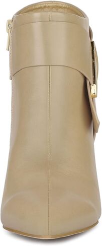 حذاء نسائي من Allegra K بمقدمة مدببة وإبزيم وكعب مكتنز للكاحل in Kuwait