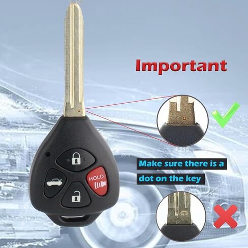 Key Fob Remote Replacement Compatible with Toyota Venza 2009 2010 2011 2012 2013 2014 2015 2016/2010-2013 Corolla Keyless Entry Remote Control Car Key GQ4-29T G CHIP in Kuwait