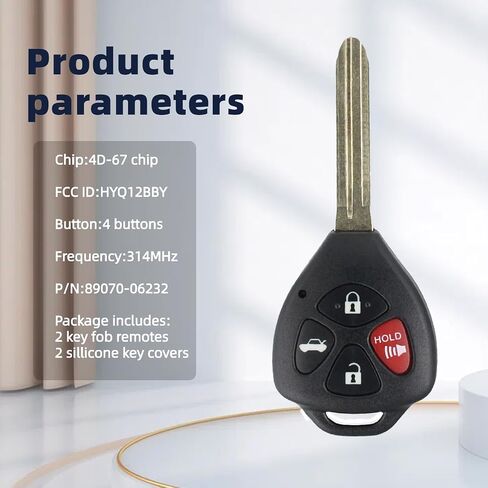 Key Fob Remote Replacement Compatible with Toyota Venza 2009 2010 2011 2012 2013 2014 2015 2016/2010-2013 Corolla Keyless Entry Remote Control Car Key GQ4-29T G CHIP in Kuwait