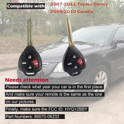 Key Fob Remote Replacement Compatible with Toyota Venza 2009 2010 2011 2012 2013 2014 2015 2016/2010-2013 Corolla Keyless Entry Remote Control Car Key GQ4-29T G CHIP in Kuwait