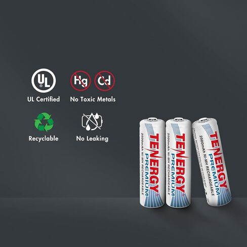 Tenergy Premium High Capacity NiMH Rechargeable Battery Combo, 12xAA and 12xAAA Rechargeable Batteries, 24 Pack in Saudi Arabia