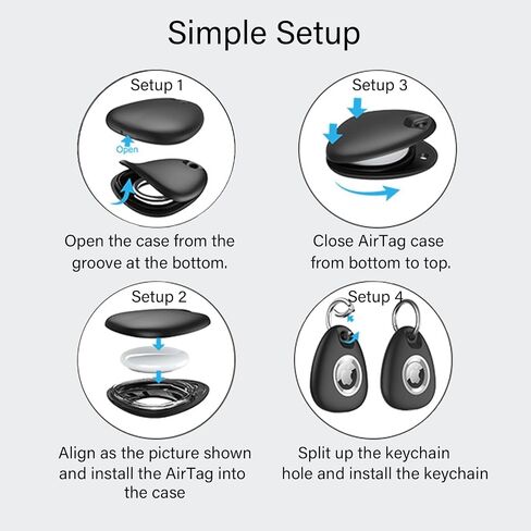Waterproof AirTag Case One PCS- Keychain Holder Compatible with Apple AirTag, Durable Air Tag Keychain, Secure Air Tag Holder, Protective AirTag Keychain for Keys, Pets, and Bags in Saudi Arabia