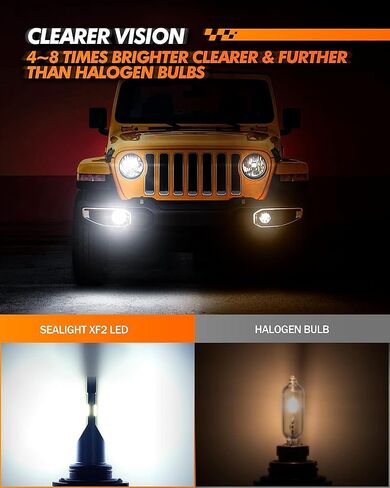مصابيح LED H11 H8 H9 LED لمبات إضاءة الضباب، 10000 لومن 6500 كلفن أبيض بارد، 20 وات H11 LED لمبة ضباب مدمجة بمروحة توربو 20000 دورة في الدقيقة، مصابيح DRL بعمر 50000 ساعة، غير قطبية in Kuwait