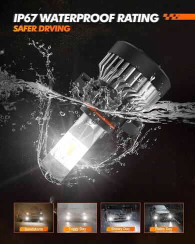مصابيح LED H11 H8 H9 LED لمبات إضاءة الضباب، 10000 لومن 6500 كلفن أبيض بارد، 20 وات H11 LED لمبة ضباب مدمجة بمروحة توربو 20000 دورة في الدقيقة، مصابيح DRL بعمر 50000 ساعة، غير قطبية in Kuwait