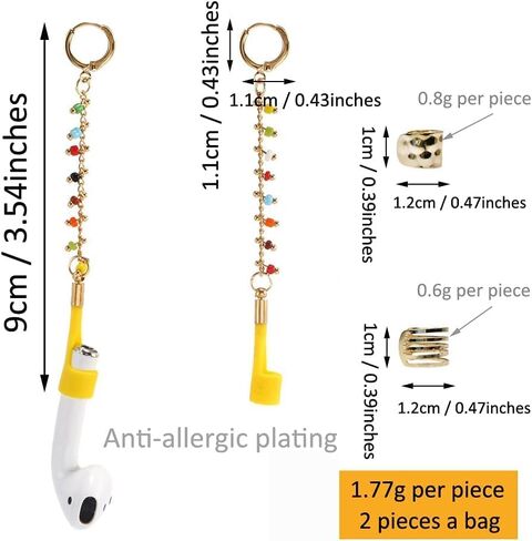 Anti Lost Earring Strap for Airpods Anti Lost Strap for Airpods Pro, Wireless Earbuds Earphone Holder Connector, Compatible with Airpods 1 2 3 pro(CZ Flower Stud Style) in Saudi Arabia