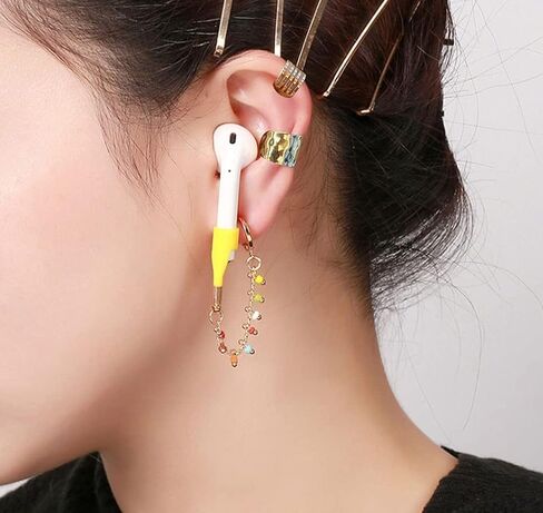 Anti Lost Earring Strap for Airpods Anti Lost Strap for Airpods Pro, Wireless Earbuds Earphone Holder Connector, Compatible with Airpods 1 2 3 pro(CZ Flower Stud Style) in Saudi Arabia