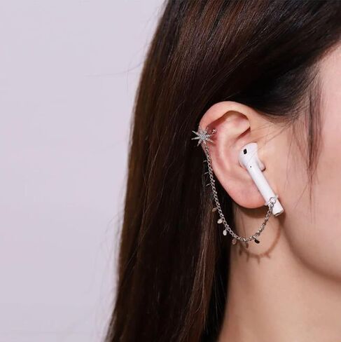 أقراط أذن بخطاف CZ لأجهزة Airpod حزام حلق مضاد لفقدان أجهزة Airpods (تحتاج إلى فتحة أذن) حزام مضاد لفقدان أجهزة Airpods Pro، حزام حامل سماعات أذن لاسلكي متوافق مع Airpods 1&2&3/Pro in Saudi Arabia