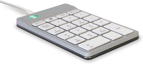 R-Go Number Pad Keyboard, Bluetooth Mini Numeric Keypad with LED Break Indicator, for Financial Accounting, Data Entry & Excel Spreadsheets, Rechargeble Wireless, White in Saudi Arabia