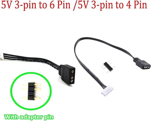 1 قطعة أسود لوحدة تحكم مروحة Coolmoon 5V 3 Pin إلى 6pin 4Pin كابل محول نقل 5V ARGB 3Pin إلى 4P 6P كابل محول إلكترونيات الصوت المنزلي ملحقات الصوت المنزلية كابلات أسلاك الطاقة in Saudi Arabia