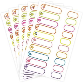 MaxGear 100 Pcs Waterproof Bottle Labels, Removable Write-On Stickers, Reusable Custom Name Labels for Baby Kids Daycare and Business Office, with Easy Peel Off and No Residue