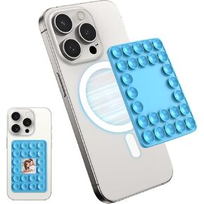 Magnetic Suction Cup Phone Mount for MagSafe Case, Hands-Free Silicone Suction Phone Mount, Detachable Suction Phone Holder for iPhone 12/13/14/15 Series/Other Phones with MagSafe Case