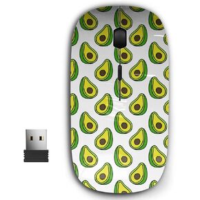 2.4G Ergonomic Portable USB Wireless Mouse for PC, Laptop, Computer, Notebook with Nano Receiver (Doodle Avocado)