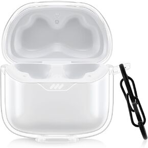 kwmobile Earphones Case Compatible with JBL Tune Flex - Crystal TPU Two-Part Earbuds Case - Transparent