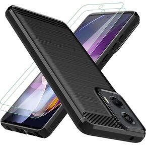 for Moto G Stylus 5G 2024 Case: with 2pcs Screen Protector Shock-Absorption Flexible TPU Rubber Protective Phone Cover for Motorola G Stylus 5G 2024(Black)