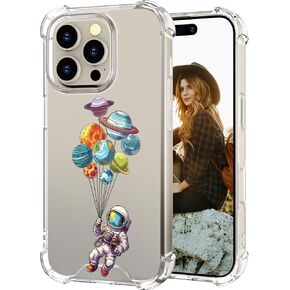 Hungo Compatible with iPhone 16 Pro Case for Women Girls Clear Design Cute,Girly Girls Aesthetic Flower Designer Case for 16 Pro Purple Rose in Saudi Arabia