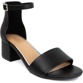 Sugar Women's Low-Chunk Low Heel Dress Shoe Ladies Ankle Strap Pump Sandal-Noelle Low-Chunk Low Heel-B Blk Micro Wide-9.5