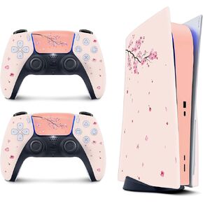 TACKY DESIGN PS5 Skin Japanese Cherry Blossom Skin for Playstation 5 skin Console and 2 controller skin, PS5 cover Vinyl 3M Decal Stickers Full wrap Cover (Disk Edition)