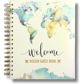 Paper ‘n Such Guest Book for Vacation Home - Visitor Guest Book for Airbnb, Short Term Rentals, Vacation Rental, Beach House, Airbnb Essentials, Spiral Hardcover Welcome Log - 200 Pages