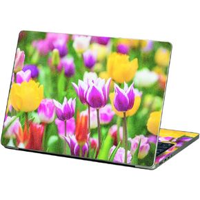 MightySkins Glossy Glitter Skin Compatible with Apple MacBook Air 13.6" M2 (2022) - Field of Tulips | Protective Durable High-Gloss Glitter Finish | Easy to Apply and Change Styles | Made in The USA