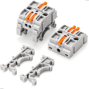 6Pcs Multi-Function DIN Rail Terminal Blocks, Lever Wire Wiring Connectors (1 in 5 Out)