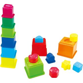 Sea Animals Shaped Stacking Blocks | Educational Baby Toys | Colorful Stacking Building Blocks | Educational Shape Sorting Color Preschool Stacking Kids Toys | 10 Pieces Building Cups 6 Animal Shapes