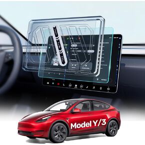 Upgrade Tesla Model Y/3 Screen Protector 2024 Accessories Matte, [Easy Installation] [Anti-Glare & Anti-Fingerprint] 9H Screen Protector for Model Y(2020-2024) & Model 3(2017-2023)-Mounting Frame Kit