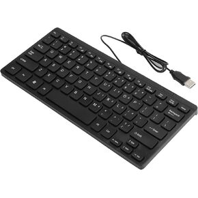 Mini Keyboard, USB Wired Waterproof Multimedia Kaypad Compact Ergonomic Keyboard with 1.1M Cable, Strong Durability, Portable Laptop Accessories K1000
