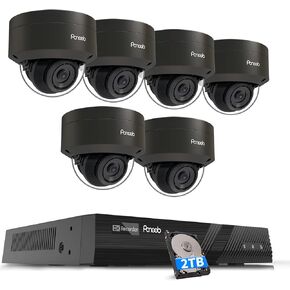 16 Channel Security Camera System 4K PoE, 16x 8MP IK10 Vandal Proof Dome Camera w/Smart Human Vehicle Detection, Wired IP Camera Outdoor Built-in Mic, 4K 8MP 16CH NVR 4TB HDD, PD54B1616-8M