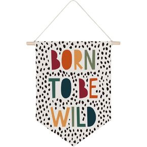QODUNG Kids Playroom Wall Decor,Play All Day Canvas Banner,Modern Minimalist Canvas Hanging Pennant Flag Banner for Kids Room Classroom Playroom
