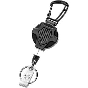 SAVORI 2 Pack Retractable Keychain, Heavy Duty ID Badge Holder Reel. Retractable Badge Reel with 31.5" Steel Cord, Up to 8 OZ