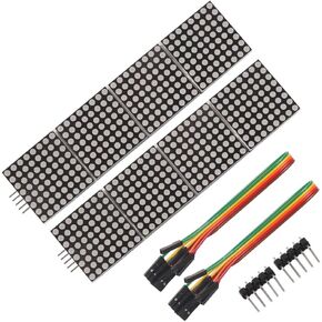 Organizer 2pcs MAX7219 Dot Matrix Module for Arduino Microcontroller 4 in 1 Display with 5pin Line (Red)