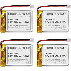 EEMB 10PACK Lithium Polymer Battery 3.7V 320mAh 402535 Lipo Rechargeable Battery Pack with Wire Molex Connector for Speaker and Wireless Device- Confirm Device & Connector Polarity Before Purchase