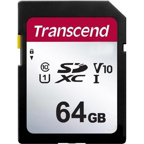 Transcend 64GB Secure Digital SDXC UHS-I Memory Card, Compatible with Nikon Coolpix S3700 Digital Camera, Class 10, U1, 100MB/s, 300 Series