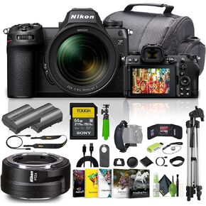 Nikon Z6III FX-Format Z-Mount Mirrorless Camera with 24-70mm f/4 S Lens Bundle Kit with 64GB UHS-II SDXC Memory Card + Vlogging Tripod + Cleaning Kit + Camara Bag + Accessories (Renewed)