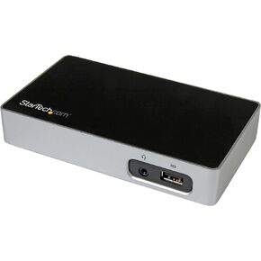 StarTech.com DVI Docking Station for Laptops - USB 3.0 - Universal Laptop Docking Station - DVI Laptop Dock (USB3VDOCKD),Black & silver