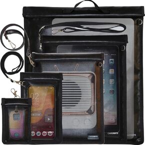 Caredgitz Faraday Bags EMP Proof, Large Faraday Bag for Laptop & Tablet, Faraday Cages EMF Protection Bags for Electronics, Faraday Pouches with Lanyard for Phones & Key Fob RFID Signal Blocker 5 Pack