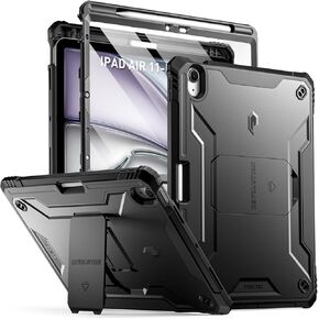 Poetic Revolution Case for iPad Air 11 Inch case M2 2024, Full-Body Rugged Case with Built in Screen Protector and Pencil Holder for iPad Air 6th/5th/4th Gen (11/10.9 Inch, 2024/2022/2020),Black