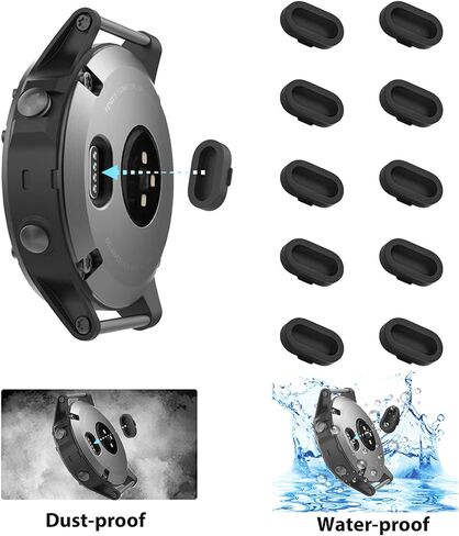 [10+2 Pack] Upgrade Miimall Compatible for Garmin Forerunner 965 Screen Protector and Charger Port Protector, Anti-Dust Plugs & Bubble Free HD Tempered Glass Film Screen Protector for Forerunner 965 in Saudi Arabia