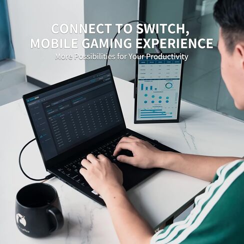 شاشة محمولة FEELWORLD DH101 مقاس 10.1 بوصة، شاشة كمبيوتر خارجية مع مكبرات صوت USB من النوع C HDMI مزدوجة لأجهزة الكمبيوتر المحمول وأجهزة الكمبيوتر المحمولة وهاتف MAC وRaspberry Pi وألعاب PS4 PS5 Xbox Switch in Kuwait