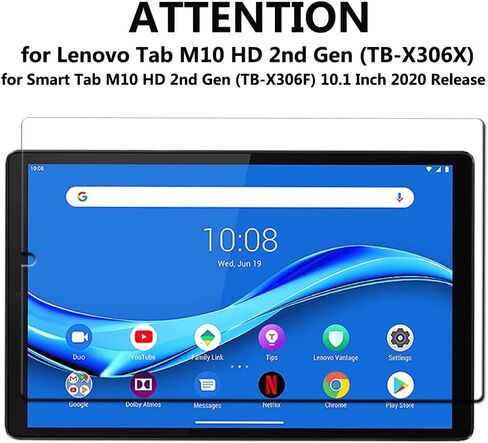 [2 Pack] Screen Protector for Lenovo Tab M10 HD 2nd Gen (TB-X306X) / Smart Tab M10 HD 2nd Gen (TB-X306F) 10.1 Inch 2020 Release, Tempered Glass Screen Film Guard Screen Protector in Kuwait
