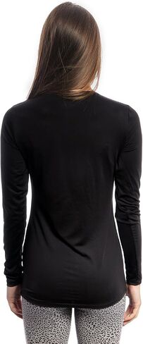 Cuddl Duds ClimateRight Microfiber Warm Underwear Long Sleeve top (Black) in Saudi Arabia