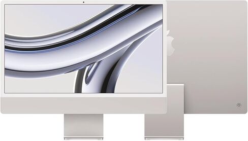 كمبيوتر سطح المكتب Apple 2023 iMac الكل في واحد مع شريحة M3: شاشة Retina مقاس 24 بوصة، وحدة المعالجة المركزية 8 النواة، وحدة معالجة الرسومات 8 النواة، ذاكرة موحدة 16 جيجابايت، تخزين SSD 256 جيجابايت، فضي (Z1950001Z) in Saudi Arabia