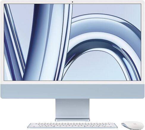 كمبيوتر سطح المكتب Apple 2023 iMac الكل في واحد مع شريحة M3: شاشة Retina مقاس 24 بوصة، وحدة المعالجة المركزية 8 النواة، وحدة معالجة الرسومات 8 النواة، ذاكرة موحدة 16 جيجابايت، تخزين SSD 256 جيجابايت، فضي (Z1950001Z) in Saudi Arabia