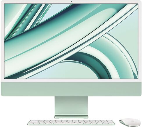 كمبيوتر سطح المكتب Apple 2023 iMac الكل في واحد مع شريحة M3: شاشة Retina مقاس 24 بوصة، وحدة المعالجة المركزية 8 النواة، وحدة معالجة الرسومات 8 النواة، ذاكرة موحدة 16 جيجابايت، تخزين SSD 256 جيجابايت، فضي (Z1950001Z) in Saudi Arabia