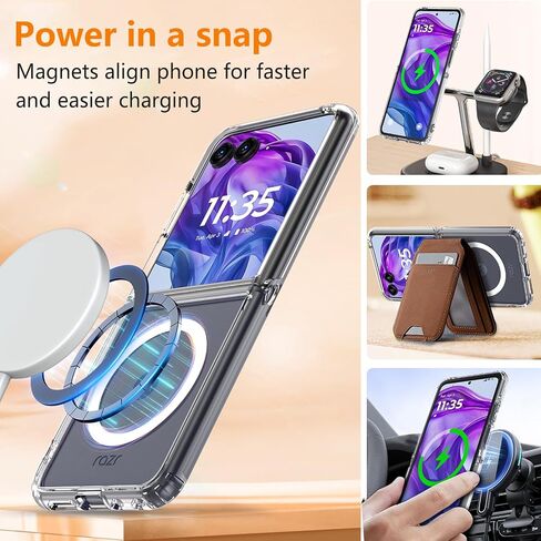 Fin2feel Magnetic Case for Moto Razr Ultra Case, Compatible with Mag-Safe, Transparent Hard PC Shockproof Yellowing Anti-Scratch Cover for Motorola Razr Ultra 2025,Clear in Saudi Arabia