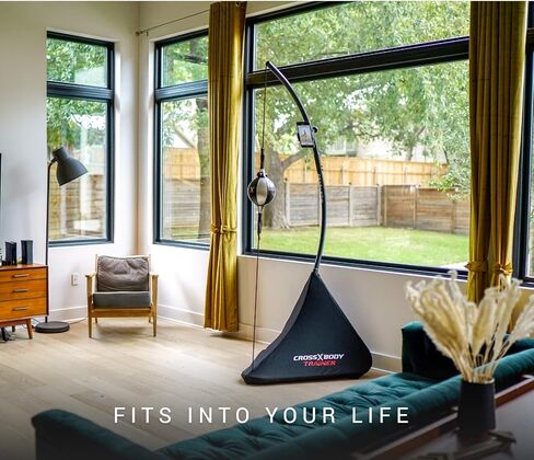 حقيبة Nexersys Cross Body Trainer التفاعلية ذات النهاية المزدوجة للملاكمة والفنون القتالية المختلطة واللياقة البدنية والقلب والقوة الأساسية - تجربة الملاكمة المثالية، يتضمن التطبيق تدريبات HIIT الديناميكية in Kuwait