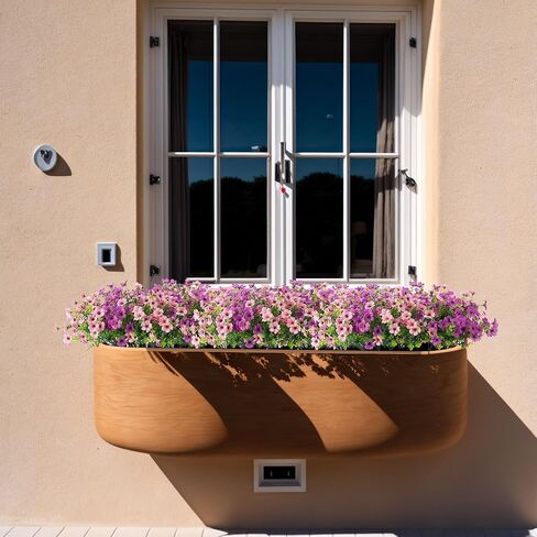 Artificial Fake Plants Flowers for Outdoor Spring Summer Decor, 12 Bundles Faux Silk Daisy for Planter Pot Colorful UV Resistant Look Real for Front Door Porch Patio Outside Yard (Red Purple Yellow) in Kuwait