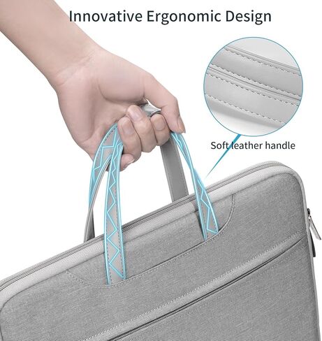 حقيبة كمبيوتر محمول TSA 13 13.3 14 بوصة مقاومة للماء مع حماية من 3 طبقات، جيوب، متوافقة مع MacBook Air Pro Max M1 M2 M3 HP Dell ASUS Acer Chromebook، أسود in Kuwait